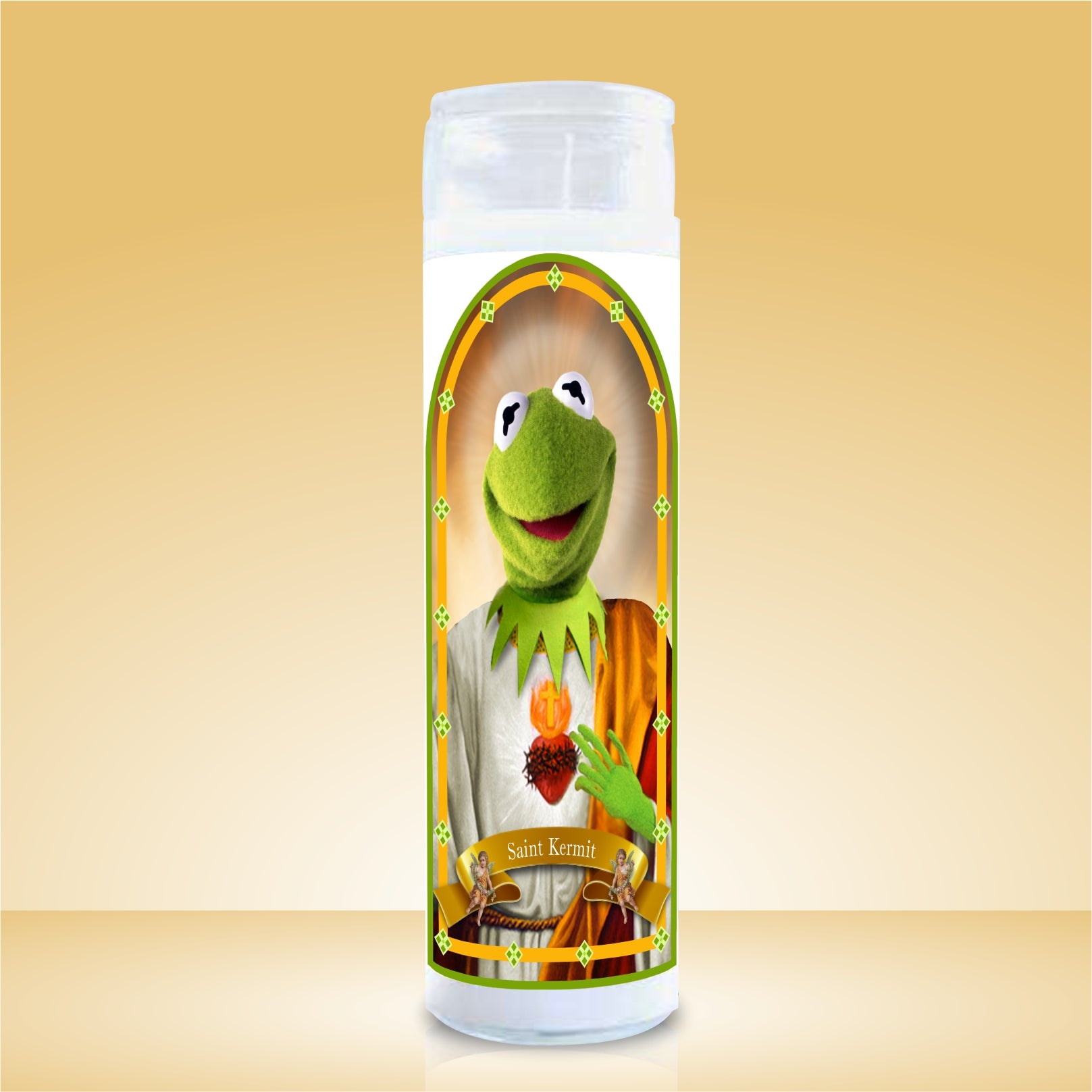 Novelty Celebrity Scented Prayer Candle Gift. Kermit the Frog